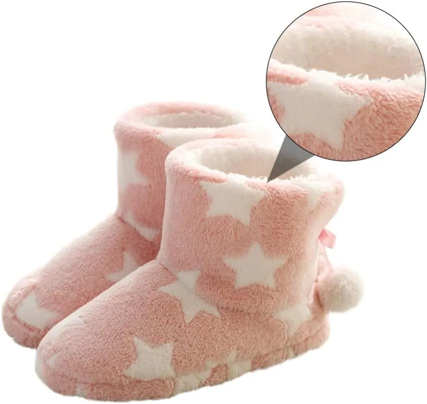 1 Pair Thick Soled Snow Boots Winter Shoes Plush Boot Slipper Socks Lambskin Slippers Plush Boots Men House Slippers Plush Winter Boots Flat Decorate Miss Upper Material: Cotton