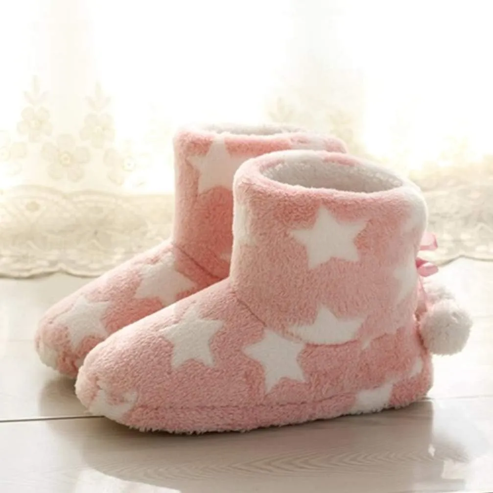 1 Pair Thick Soled Snow Boots Winter Shoes Plush Boot Slipper Socks Lambskin Slippers Plush Boots Men House Slippers Plush Winter Boots Flat Decorate Miss Upper Material: Cotton