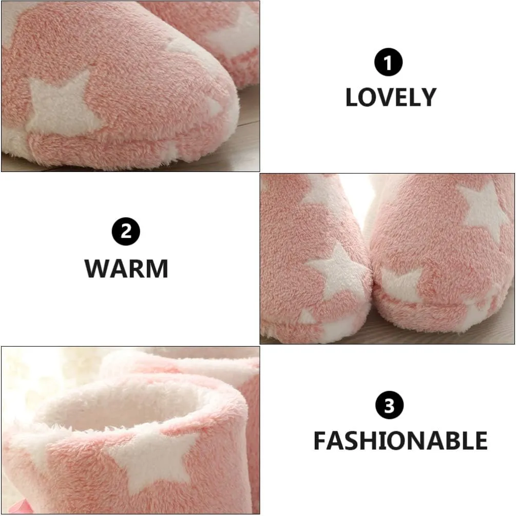 1 Pair Thick Soled Snow Boots Winter Shoes Plush Boot Slipper Socks Lambskin Slippers Plush Boots Men House Slippers Plush Winter Boots Flat Decorate Miss Upper Material: Cotton