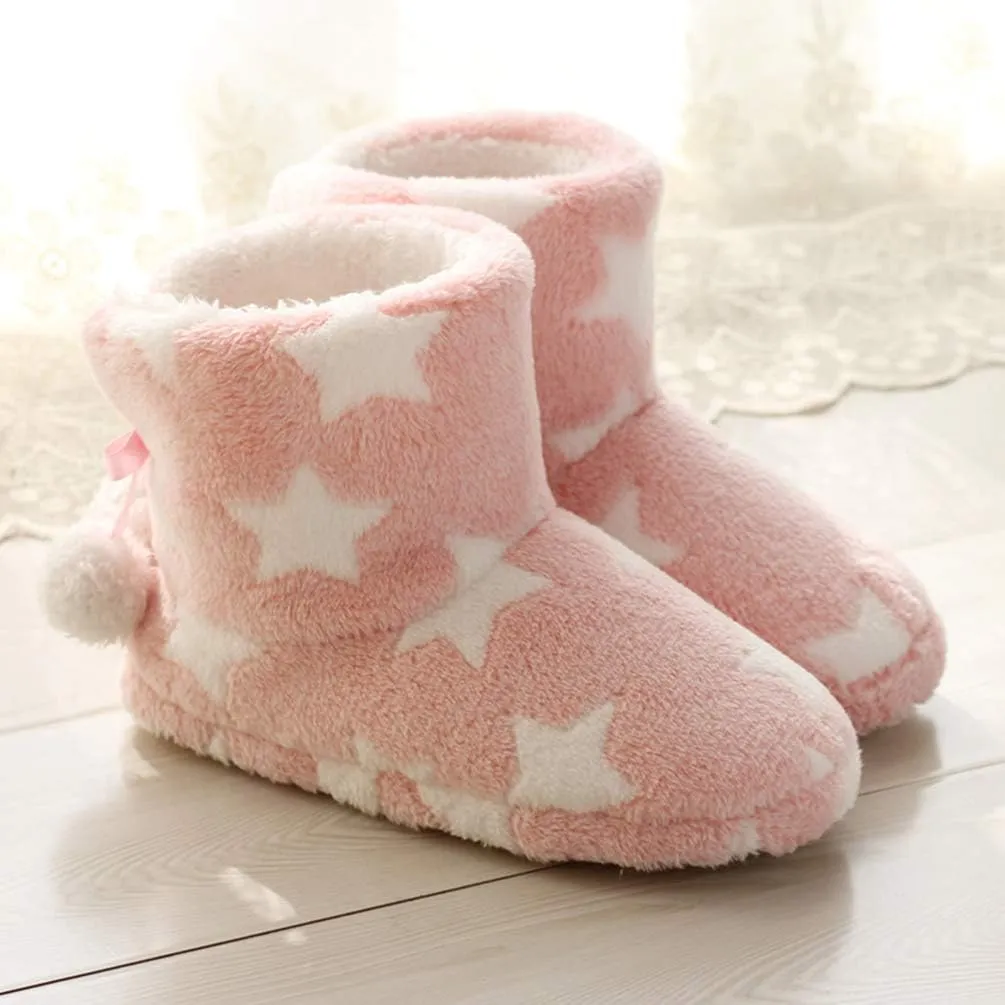 1 Pair Thick Soled Snow Boots Winter Shoes Plush Boot Slipper Socks Lambskin Slippers Plush Boots Men House Slippers Plush Winter Boots Flat Decorate Miss Upper Material: Cotton