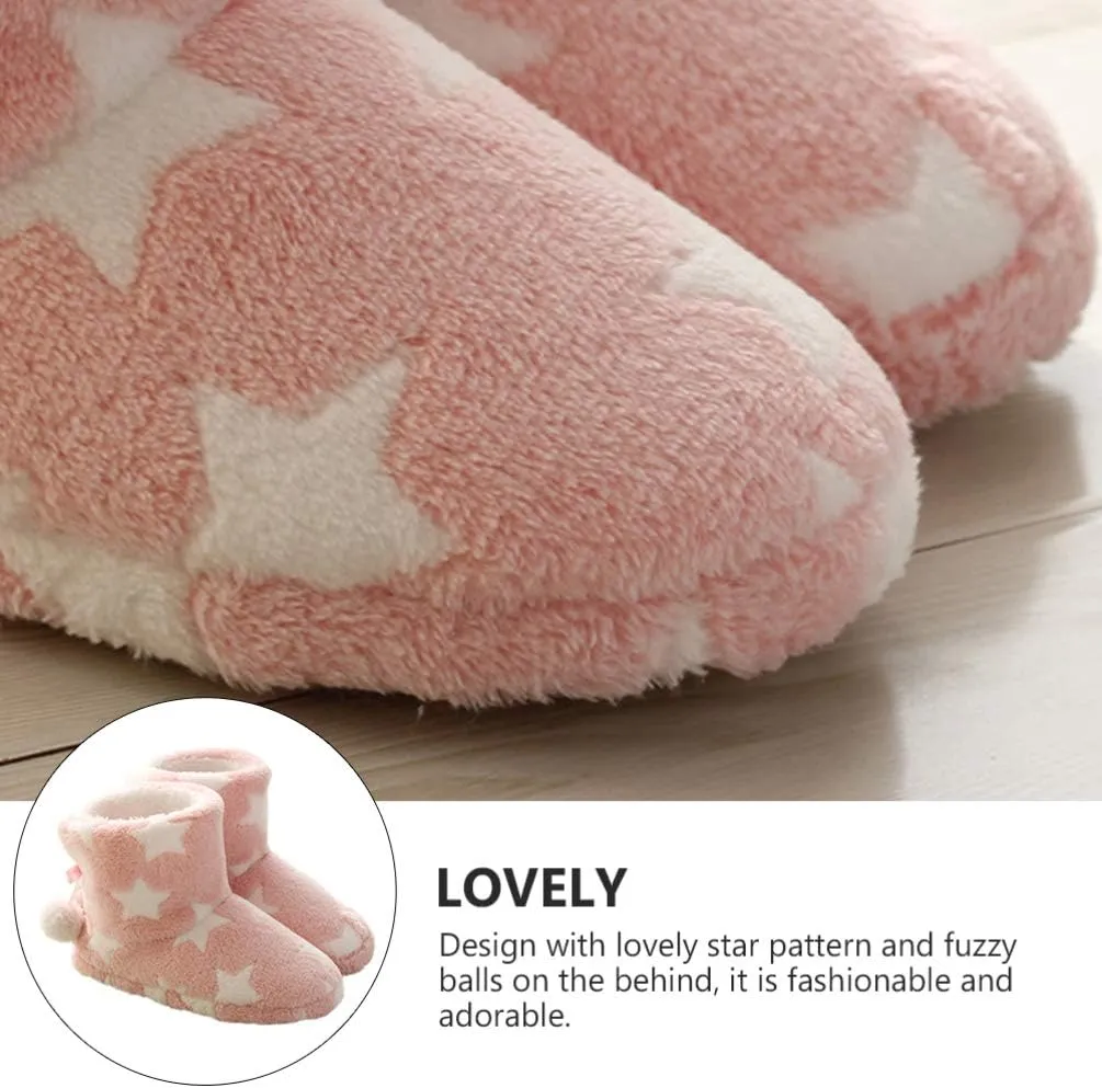 1 Pair Thick Soled Snow Boots Winter Shoes Plush Boot Slipper Socks Lambskin Slippers Plush Boots Men House Slippers Plush Winter Boots Flat Decorate Miss Upper Material: Cotton