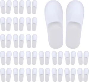 24 Pairs Disposable Slippers For Guests Spa Slippers Bulk Hotel Slippers Non Slip House Hotel Closed Toe Indoor Slipper for Women and Men, Size 10-11