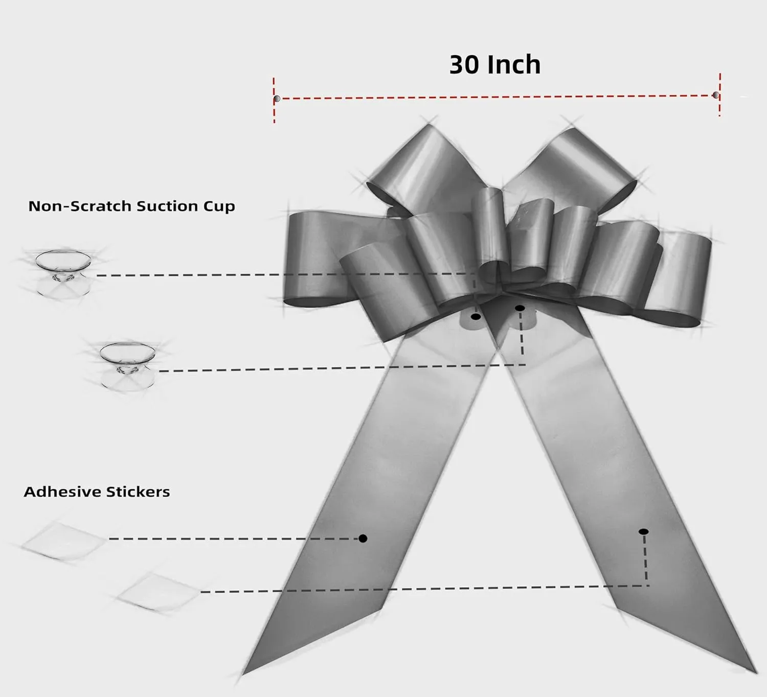 30 inch Car Bow,Giant Gift Bow for Car,Big Bow for Car Huge Car Bow,Big Bow for Gifts-Red