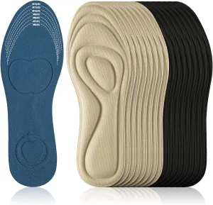 8 Pairs 3D Shoe Insoles Inserts Women Men, Sponge Insoles Replacement Innersoles Cushioning Work Boot Replacement Shoe Inserts(Classic Colors, Shoe Size 6-11)