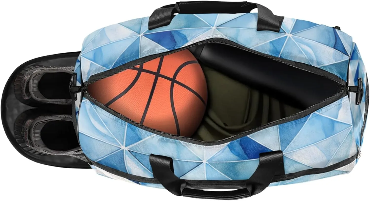 Abstract Gym Bags for Men Women, 43L Medium Sports Checkered Pattern Travel Duffel Bag for Men with Shoe Compartment,Carry on Bags for Airplanes Women