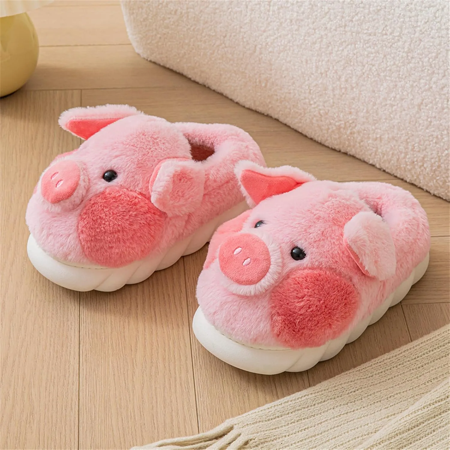 adult cotton slippers pig home slippers plush slippers animal slippers women shoes