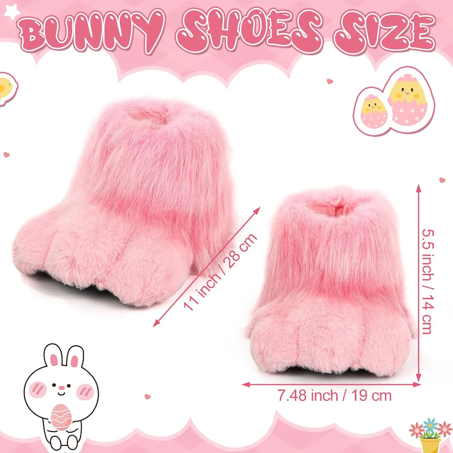 Adult Easter Bunny Boot Rabbit Foot Shoes Easter Bunny Costume Accessories Plush Rabbit Slippers for Easter
