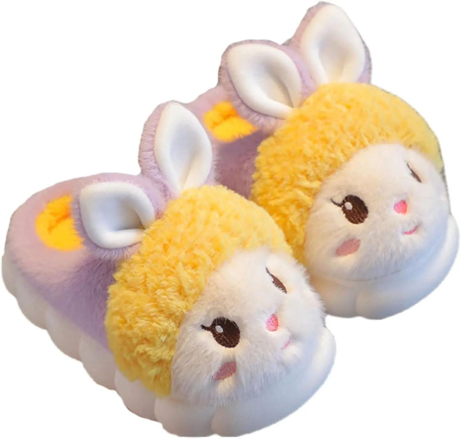 Animal slippers for women Cute rabbit slippers Soft warm winter home plush cotton slippers Cotton shoes