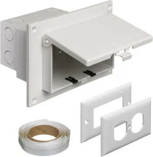 Arlington DBHR1W-1 Low Profile IN BOX Electrical Box with Weatherproof Cover for Flat Surface Retrofit Construction, 1-Gang, Horizontal, White