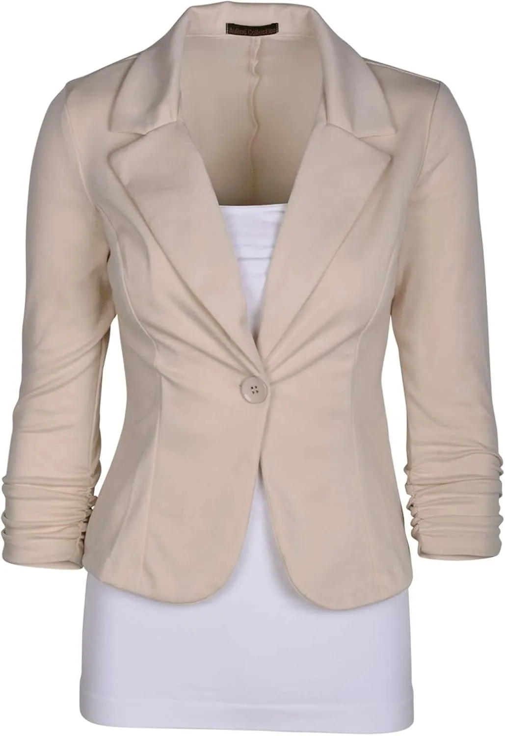 Auliné Collection Women's Casual Work Solid Color Knit Blazer
