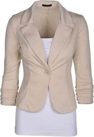Auliné Collection Women's Casual Work Solid Color Knit Blazer