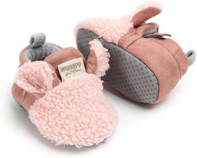 Baby Boys Girls Soft Plush Slippers Cartoon Toddler Infant Warm Winter House Shoes