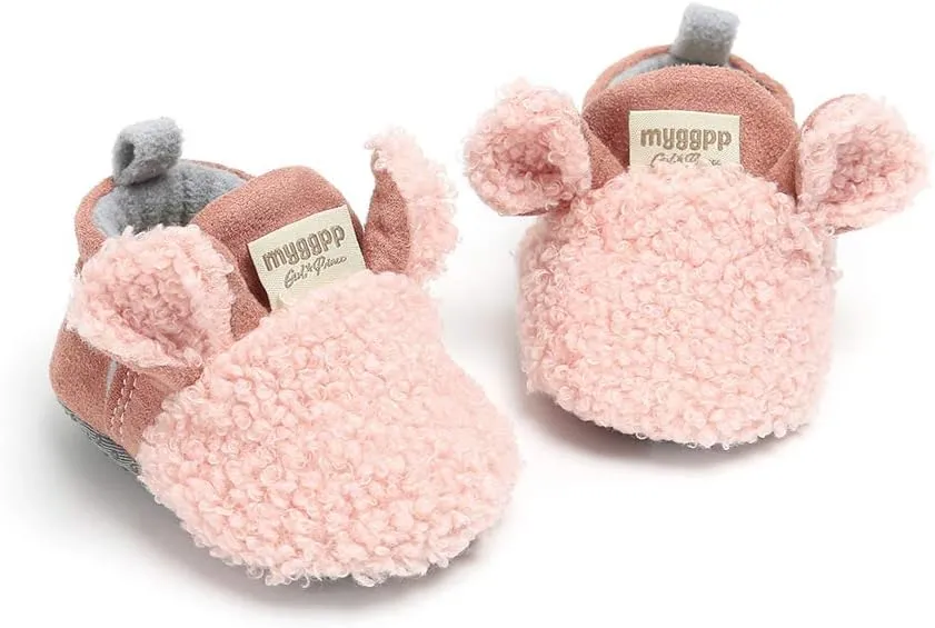 Baby Boys Girls Soft Plush Slippers Cartoon Toddler Infant Warm Winter House Shoes