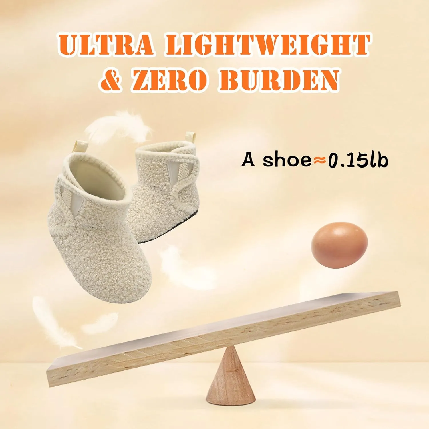 BARERUN Toddler Slippers Girls Boys House Shoes Baby Winter Booties Plush Cozy Kids House Slipper Warm Lightweight Infant Walking Shoes Socks