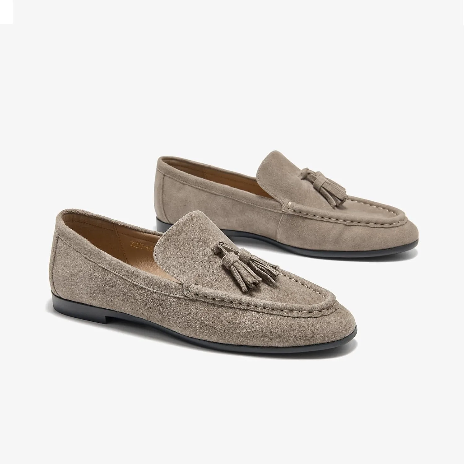 BEAU TODAY Suede Tassel Loafers for Women, Slip On Flats Shoes Women Comfortable, Lightweight Ladies Loafers Shoes Dress Casual Business Driving Moccasins for Work