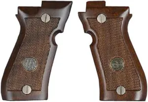 BERETTA JG85FW Replacement For 85F Walnut Wood Grain Checkered Handle Set