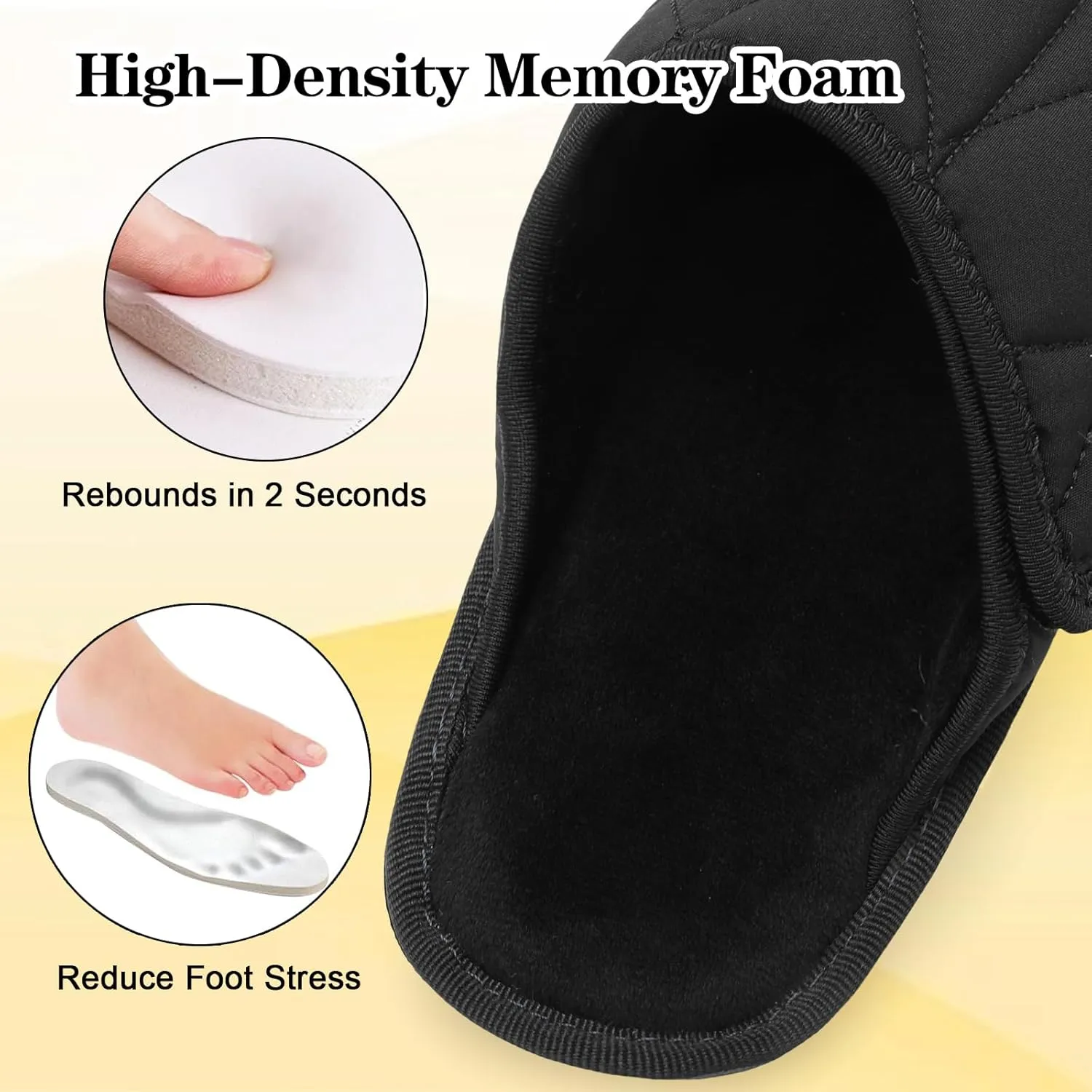Besroad Mens Slippers Wide Memory Foam House Slippers Adjustable Diabetic Shoes Arthritis Edema Swollen House Shoes
