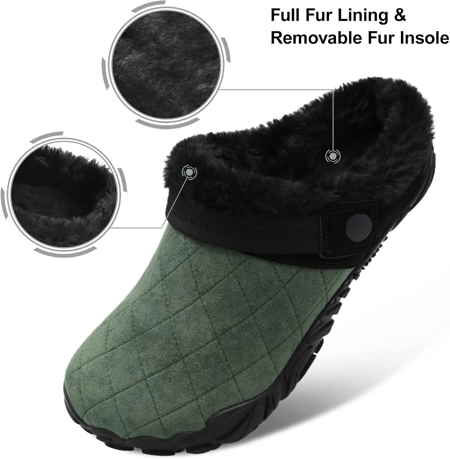 Besroad Womens Mens Furry Slides House Slippers Fuzzy Fluffy Bedroom Cozy Memory Foam Slippers Clogs