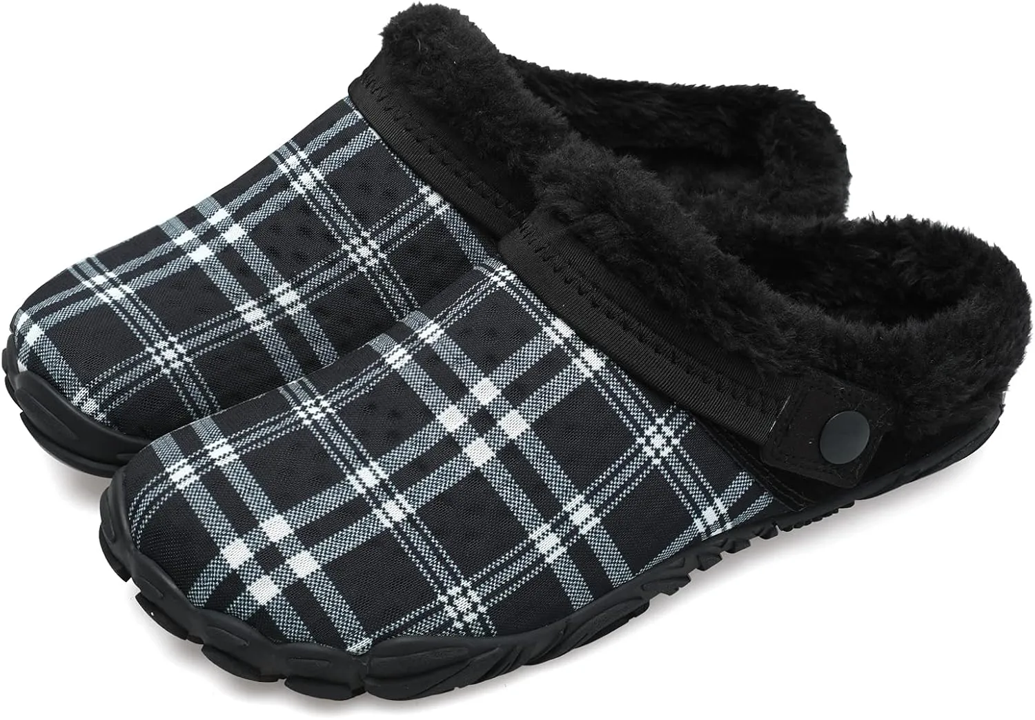 Besroad Womens Mens Furry Slides House Slippers Fuzzy Fluffy Bedroom Cozy Memory Foam Slippers Clogs