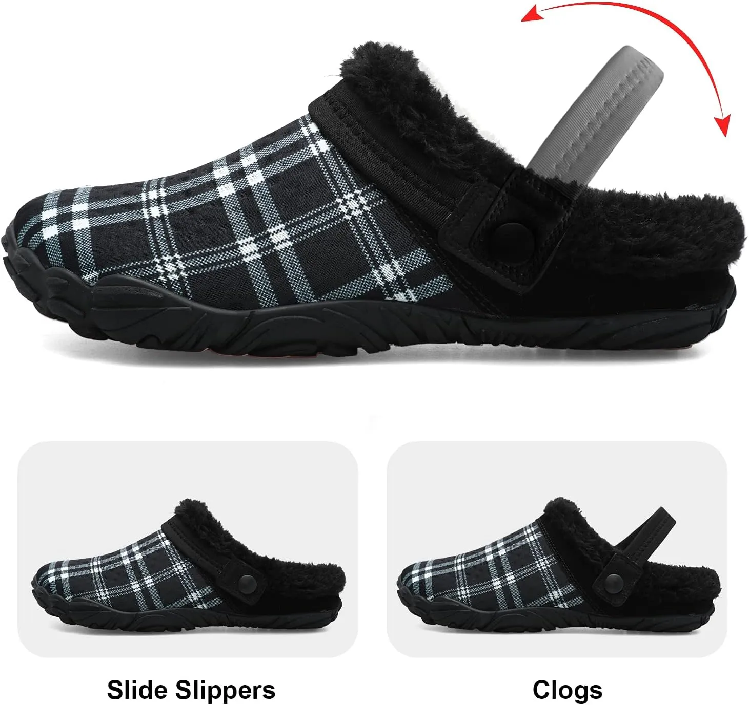Besroad Womens Mens Furry Slides House Slippers Fuzzy Fluffy Bedroom Cozy Memory Foam Slippers Clogs