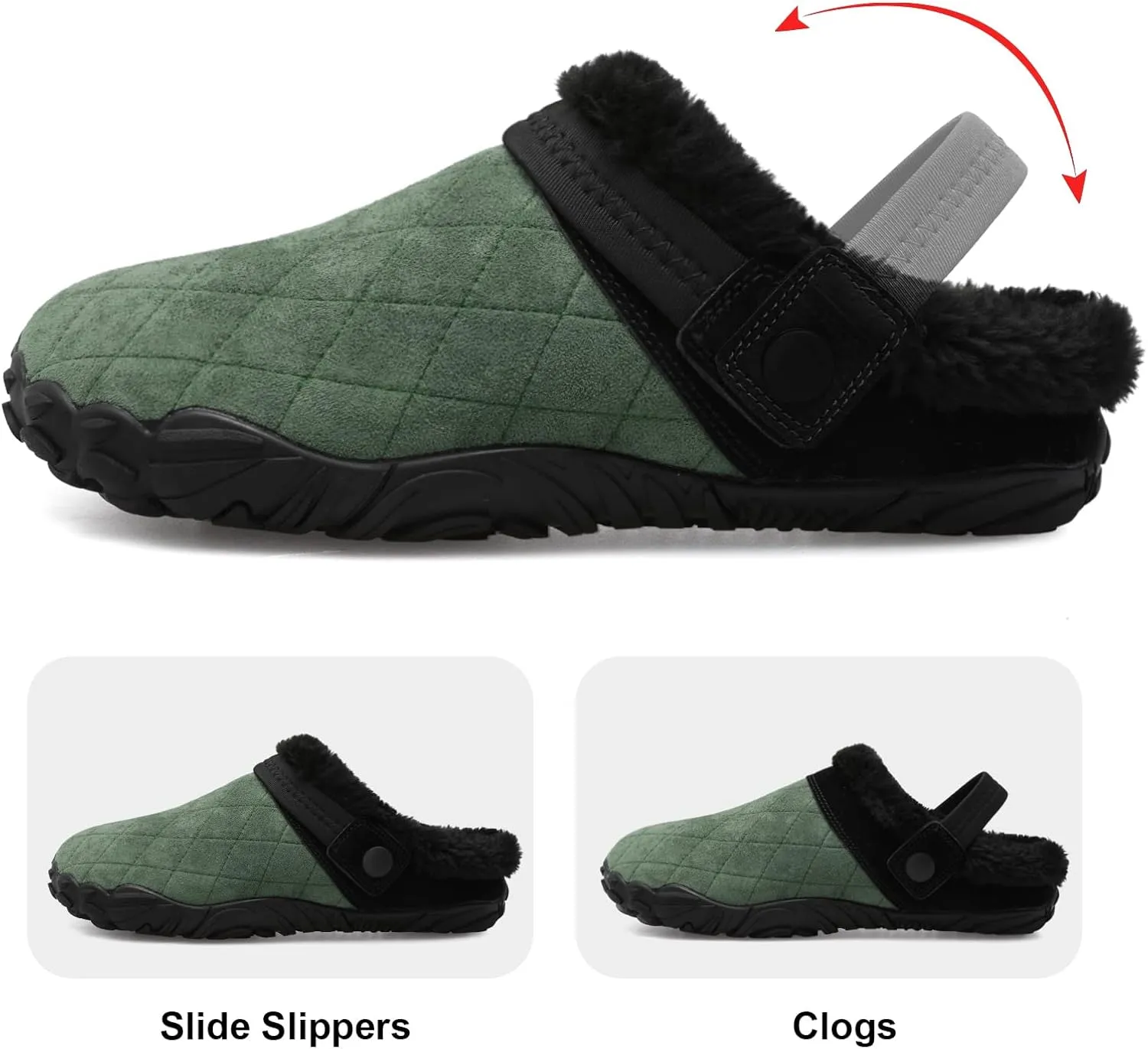 Besroad Womens Mens Furry Slides House Slippers Fuzzy Fluffy Bedroom Cozy Memory Foam Slippers Clogs