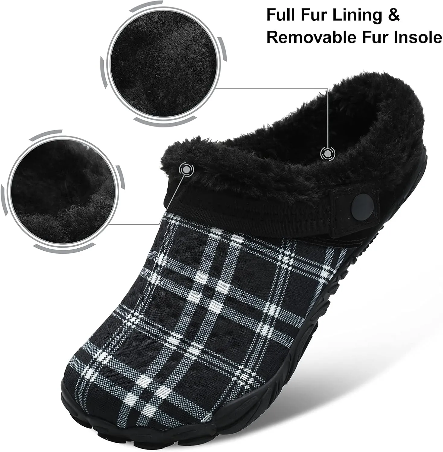 Besroad Womens Mens Furry Slides House Slippers Fuzzy Fluffy Bedroom Cozy Memory Foam Slippers Clogs