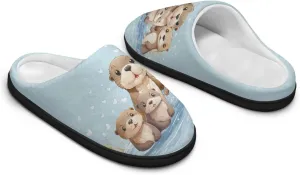Binienty Womens Fuzzy House Slippers Indoor Shoes Memory Foam Insoles & Rubber Soles