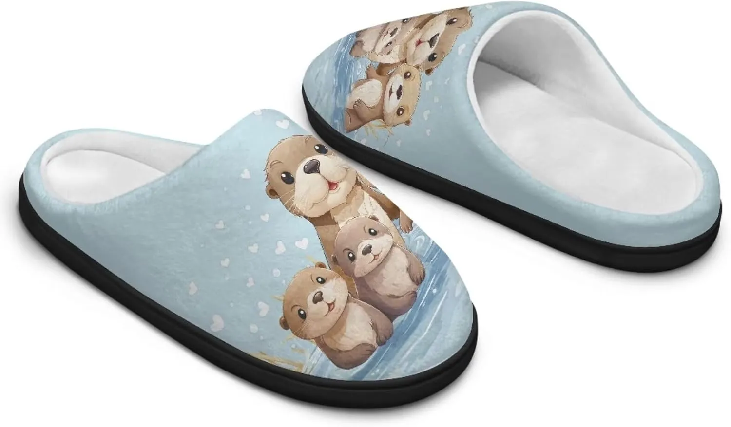 Binienty Womens Fuzzy House Slippers Indoor Shoes Memory Foam Insoles & Rubber Soles