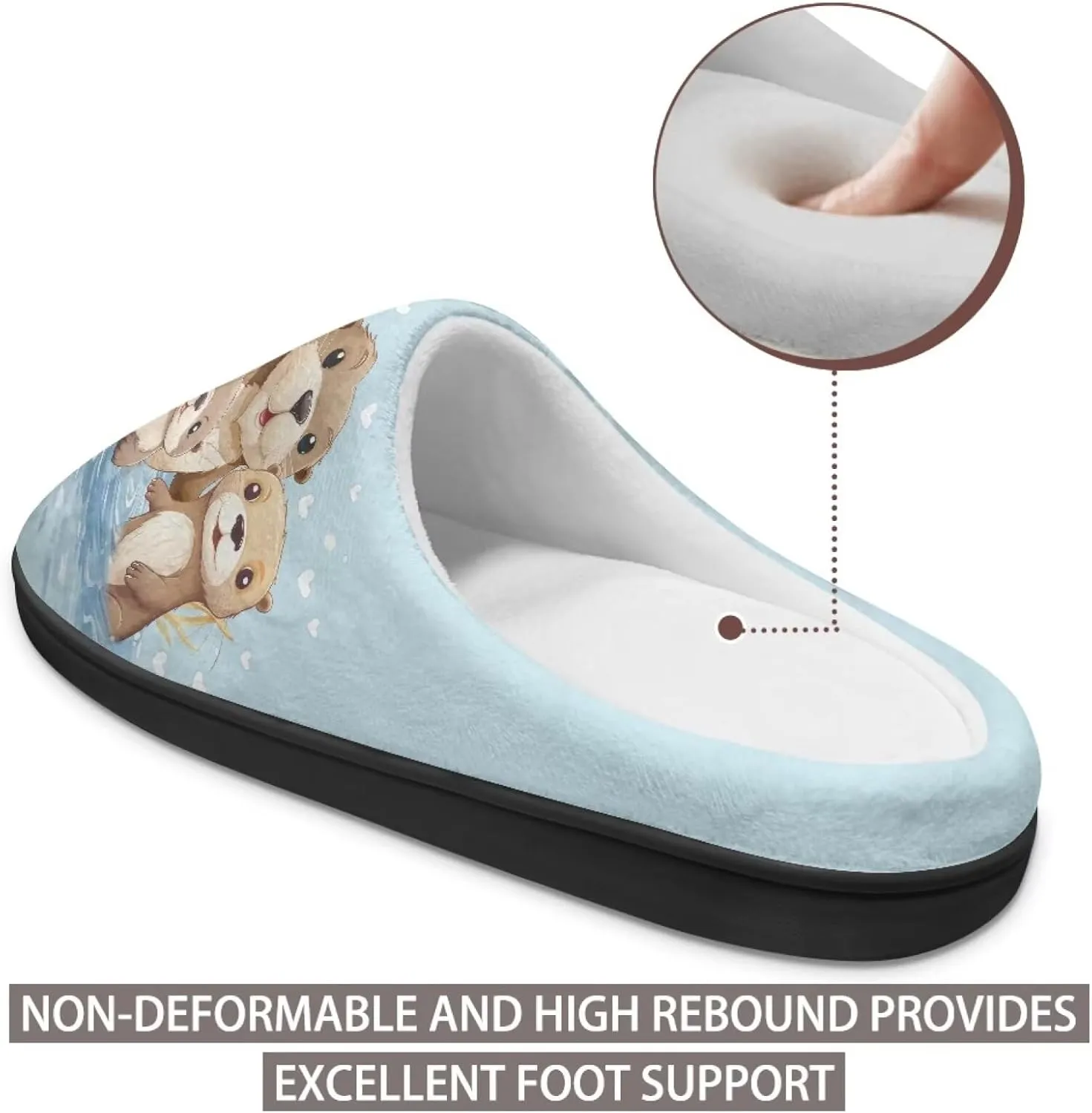 Binienty Womens Fuzzy House Slippers Indoor Shoes Memory Foam Insoles & Rubber Soles