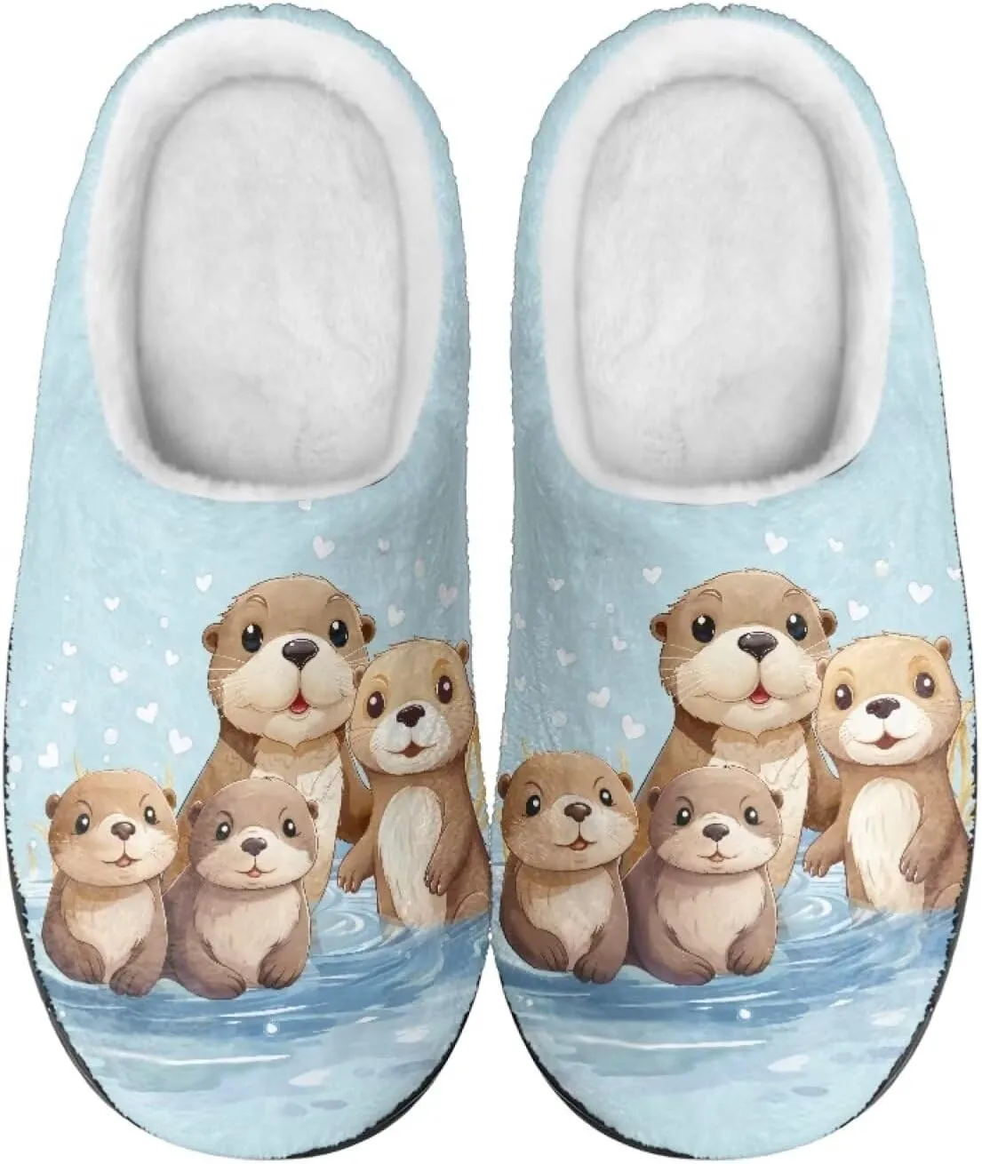 Binienty Womens Fuzzy House Slippers Indoor Shoes Memory Foam Insoles & Rubber Soles