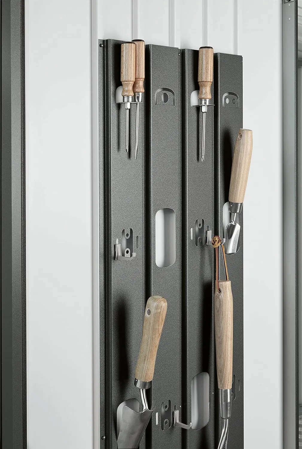 Biohort Equipment Locker 150 in Steel Metallic Dark Grey 61in x 33in x 72in Outdoor Storage Locker with Floor Kit