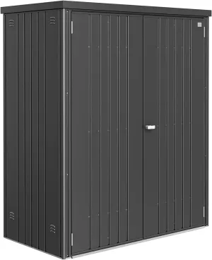 Biohort Equipment Locker 150 in Steel Metallic Dark Grey 61in x 33in x 72in Outdoor Storage Locker with Floor Kit