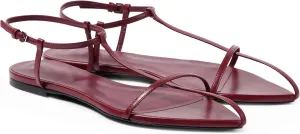 Black Flat Sandals for Women Adjustable Metallic Buckle Ankle Strap Slide Sandals Comfortable Pointed Open Toe Slip on Sandal
