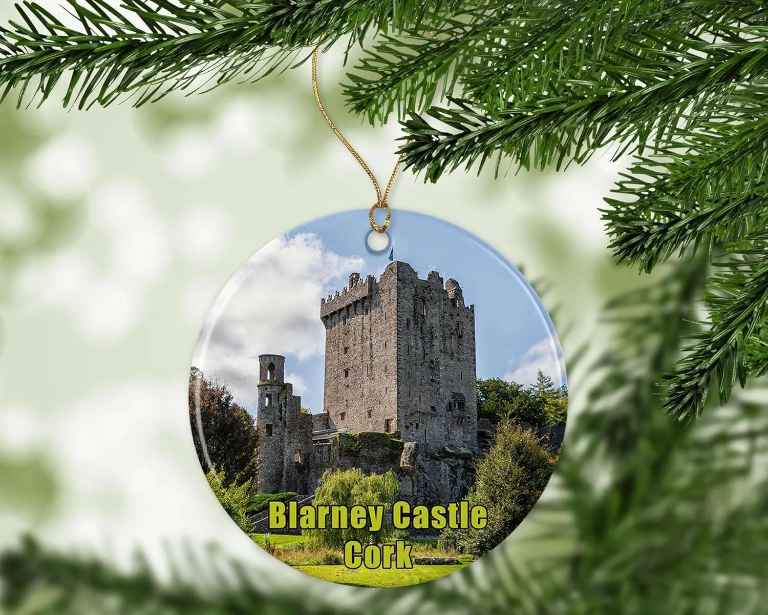 Blarney Castle Cork - Historic Irish Castle Christmas Ornament - Enchanting Medieval Architecture Holiday Decor - Perfect Keepsake For History Enthusiasts And Ireland Lovers Printed on Both Sides