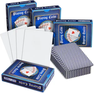 BLUE PANDA 224 Blank Custom Cards with Checkered Diamond Backing for DIY Game or Playing, Write On, 4 Decks (3 x 4 in) - Blank Playing Cards