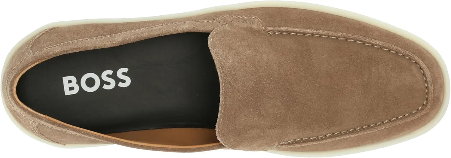 BOSS Men's Suede Loafer with Rubber Sole
