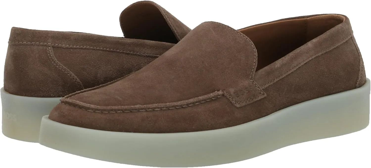 BOSS Men's Suede Loafer with Rubber Sole