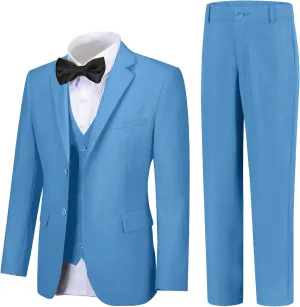 Boy Suits 5 Pieces Formal Suit Set with Adjustable Waist Kids Dress Suit for Wedding Prom