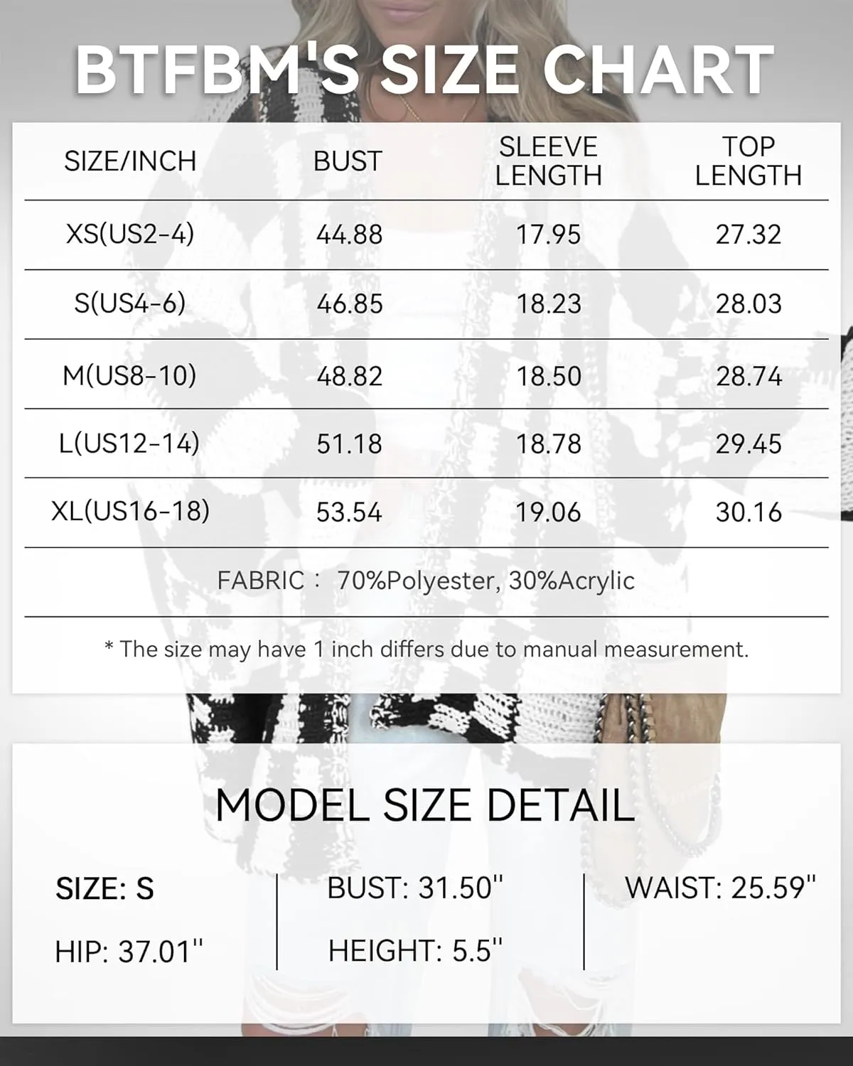 BTFBM Casual Womens Open Front Long Sleeve Chunky Knit Cardigan Sweater Checkered Knit Cardigan Sweaters Coat