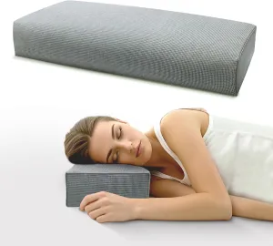 Buckwheat Pillow & Cervical Pillows for Sleeping（21x8x3inch） 100% Organic Coarse Cloth Package w Organic Buckwheat Hulls， Natural Cooling Technology and Relieve Cervical Pain. (Gray)