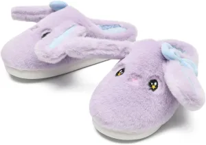Bunny Animal Slippers for Women and Men, Cute Bow Fuzzy Fluffy Comfy Plush Cartoon Woman Preppy Funny Furry Rabbit Pillow Cloud Home Bedroom House Slipper for Womens Indoor and Outdoor