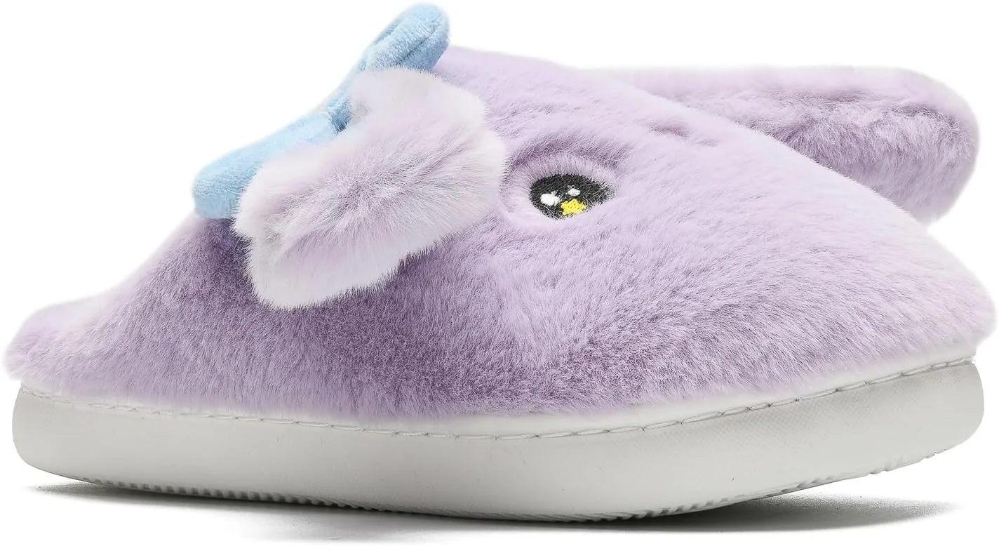 Bunny Animal Slippers for Women and Men, Cute Bow Fuzzy Fluffy Comfy Plush Cartoon Woman Preppy Funny Furry Rabbit Pillow Cloud Home Bedroom House Slipper for Womens Indoor and Outdoor