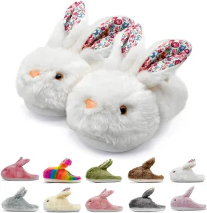 Bunny Slippers for Women Men Cute Plush Rabbit Fuzzy Slippers, Soft Fluffy Animal Winter Warm Indoor House Slippers Shoes