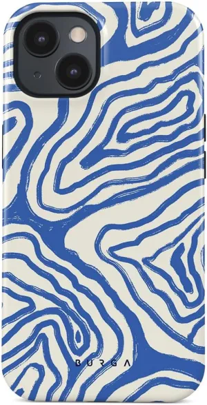 BURGA Phone Case for iPhone 13 - Cute, Trendy, Aesthetic, Pattern Phone Cover, Hard Shell Protection - fits Apple iPhone 13 Case for Women and Men, Blue Ocean Waves