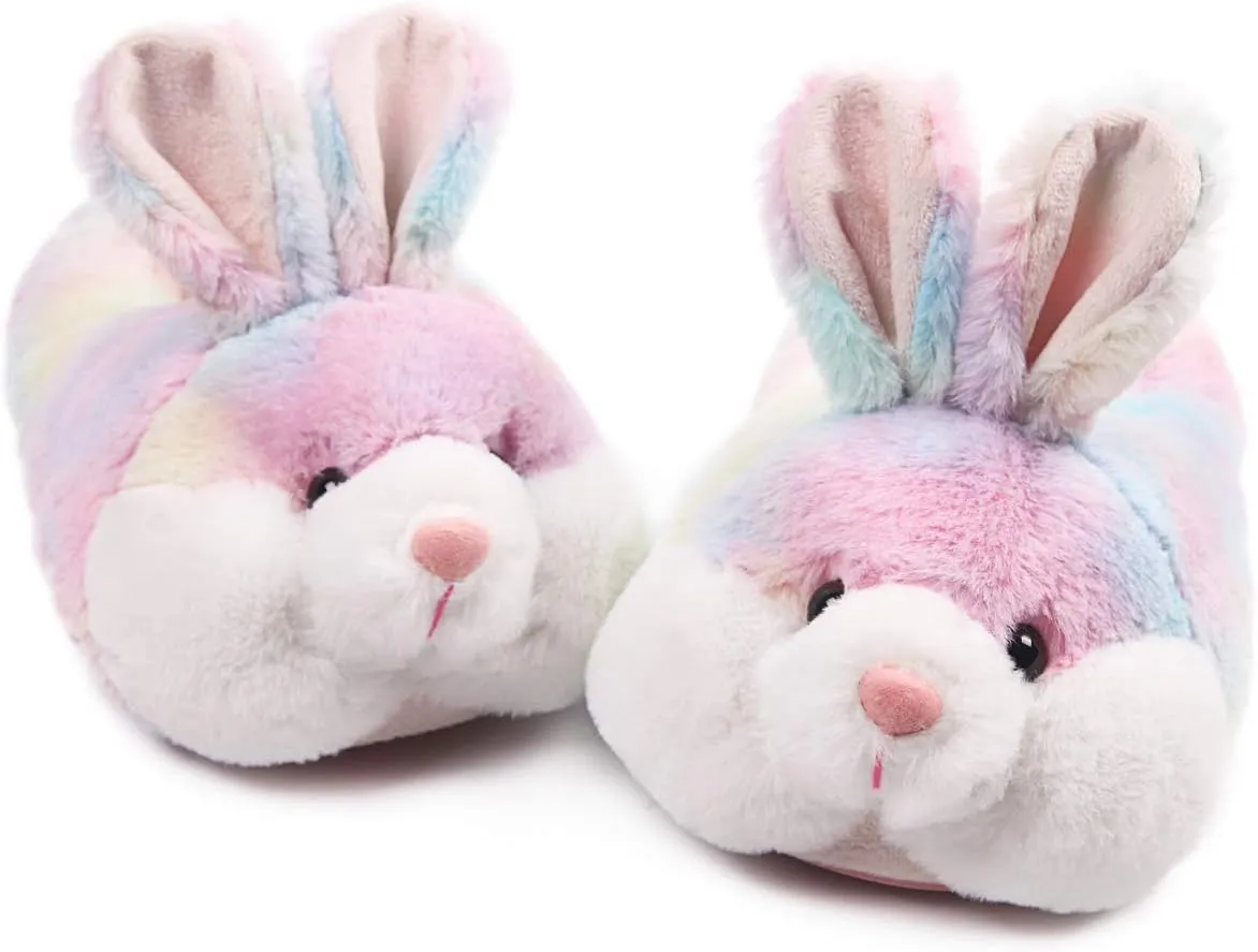 Caramella Bubble Classic Bunny Slippers for Women Funny Animal Novelty Slippers for Adults Cute Plush Rabbit Bedroom Slippers