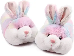 Caramella Bubble Classic Bunny Slippers for Women Funny Animal Novelty Slippers for Adults Cute Plush Rabbit Bedroom Slippers