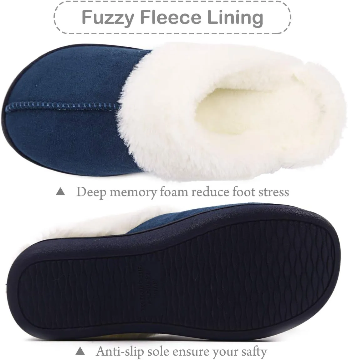 Caramella Bubble Women Slippers House Shoes : Fuzzy Fur Memory Foam Non Slip Slipper - Indoor Outdoor Ladies Maternity Home Slide