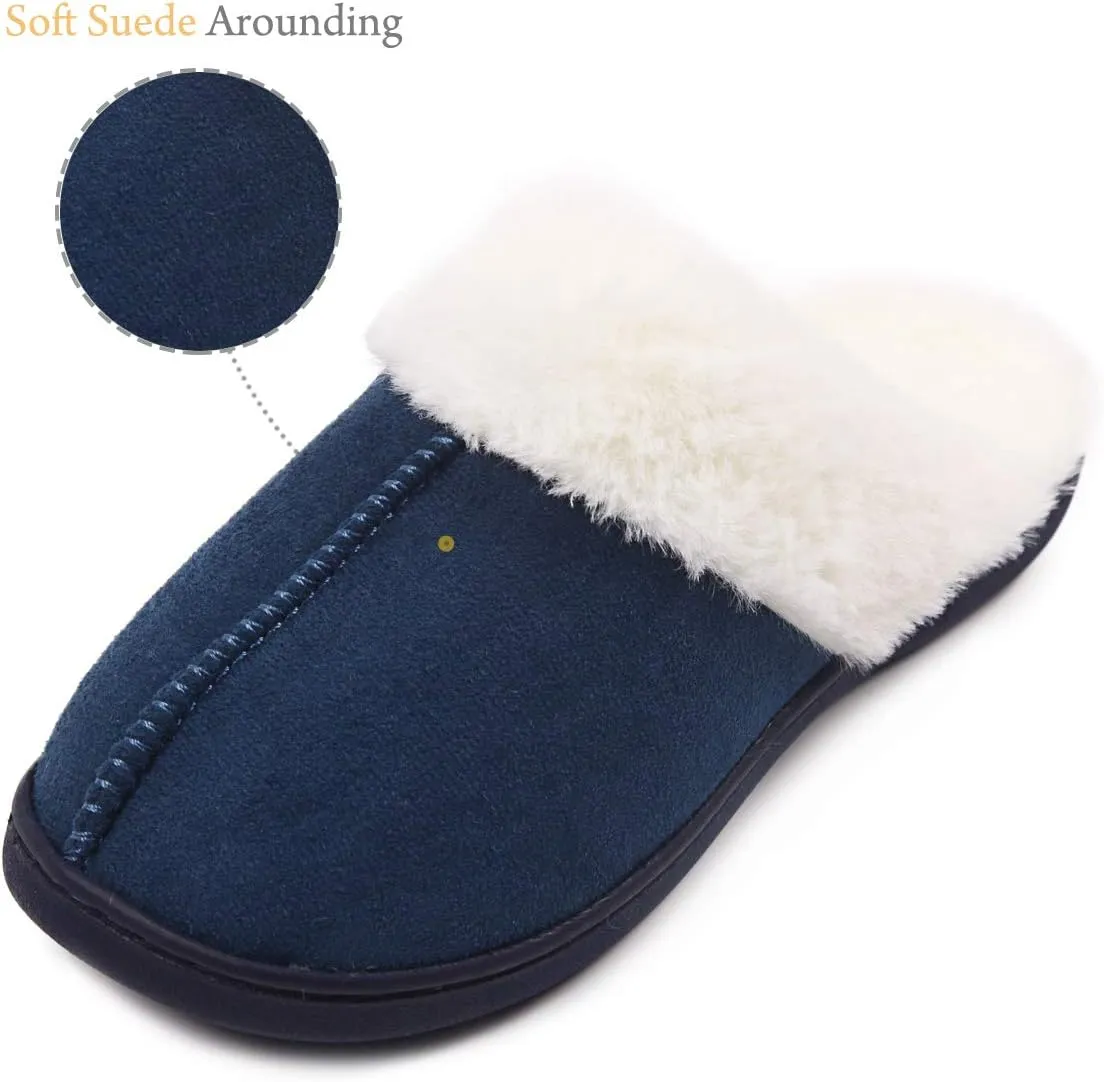 Caramella Bubble Women Slippers House Shoes : Fuzzy Fur Memory Foam Non Slip Slipper - Indoor Outdoor Ladies Maternity Home Slide