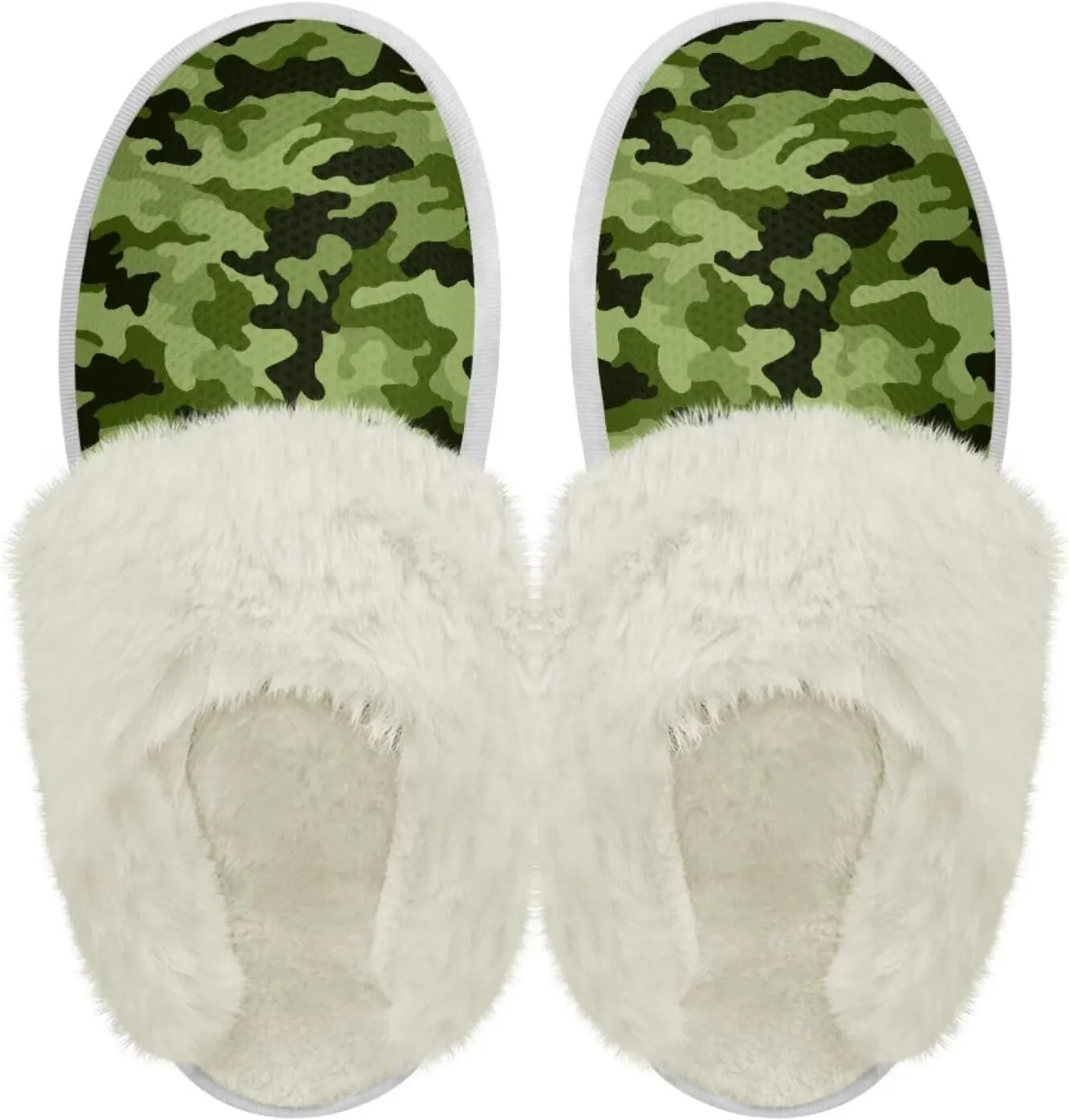chaqlin Fuzzy Plush Slipper with Fur Edge Unisex's Bedroom House Cozy Soft Memory Foam Slippers Winter Warm Anti Slip Thick Sole Slippers Casual Outdoor Indoor