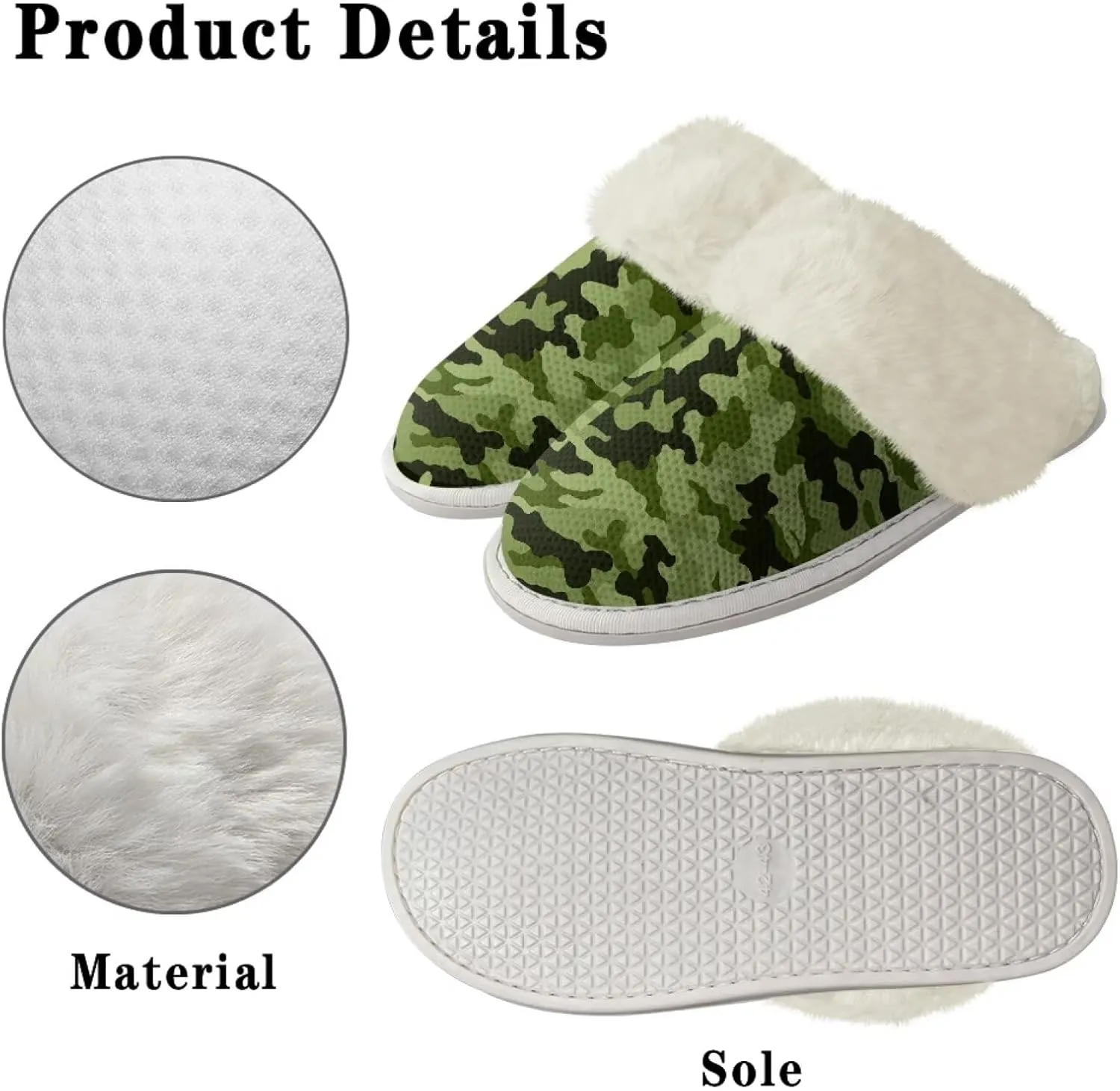 chaqlin Fuzzy Plush Slipper with Fur Edge Unisex's Bedroom House Cozy Soft Memory Foam Slippers Winter Warm Anti Slip Thick Sole Slippers Casual Outdoor Indoor